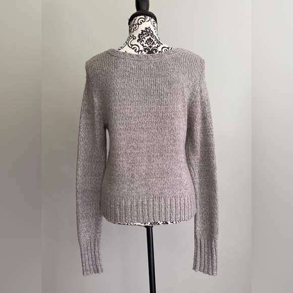 DECREE Juniors Gray Sweater Long Sleeve Open Knit Size XL Button Accents - Picture 2 of 8